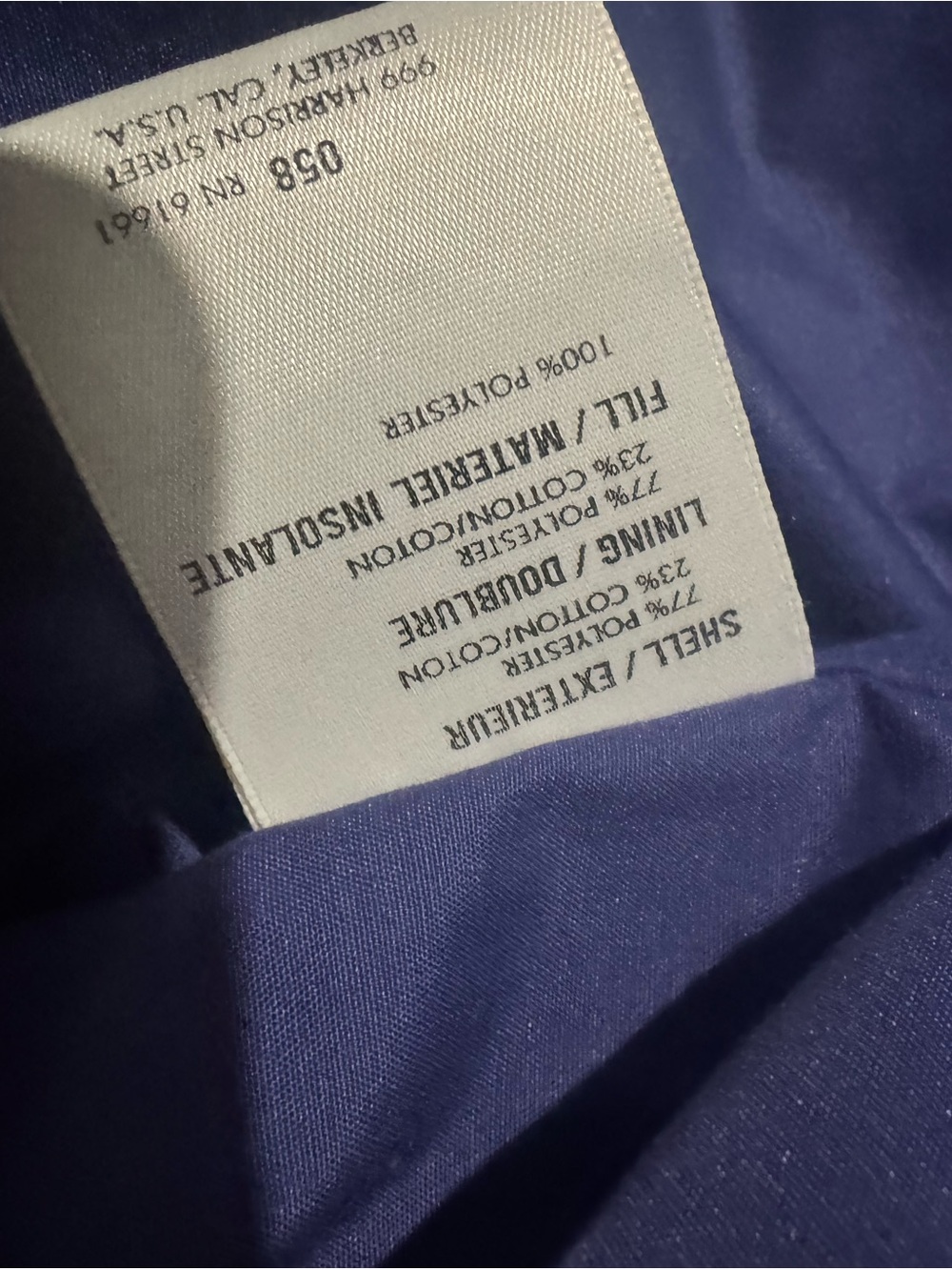 The North Face Navy Blue Puffer Coat *not shiny - Picture 8 of 10